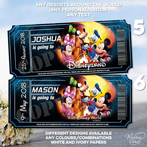 Walt Disney World Florida Orlando Disneyland Paris Land Mickey Mouse - Cartera para tarjetas de felicitación, diseño con texto en inglés "Going to Son Daughter Holiday Girl Boy"