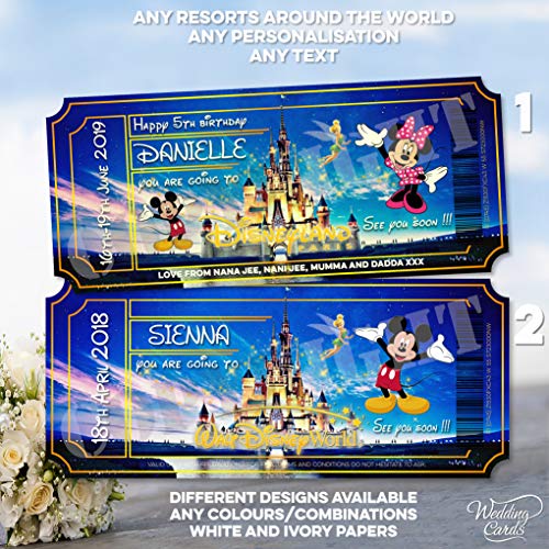 Walt Disney World Florida Orlando Disneyland Paris Land Mickey Mouse - Cartera para tarjetas de felicitación, diseño con texto en inglés "Going to Son Daughter Holiday Girl Boy"