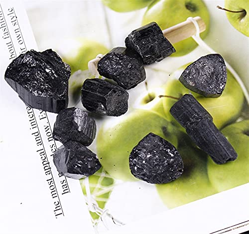 WANGJBH Piedras 50 g/Bolsa (2-3pcs) Natural Black Tourmaline Grava Piedra Retro Raw Gem Piedra Protección Craft Gemas (Size : 50g)