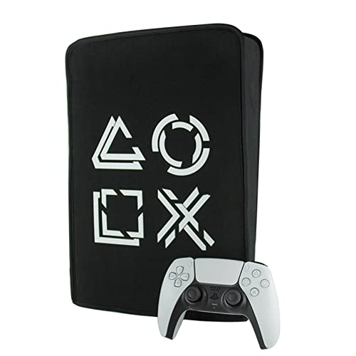 WANGYONG Cubierta Antipolvo para Consola Ps5 Protector De Sistema De Juego Personalizado Tela De Buceo Negra Premium para Playstation 5 Edición Digital Y Edición Regular Universal