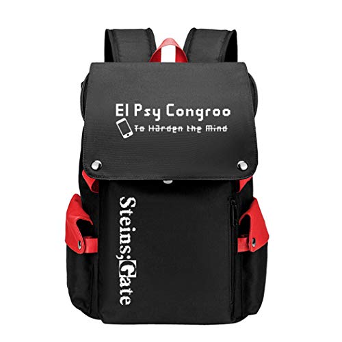 WANHONGYUE Steins Gate Juego Cosplay Backpack Rucksack Mochilas Escolar Bolsa de Escuela Mochila para Portátil 15.6 Pulgadas Rojo / 6