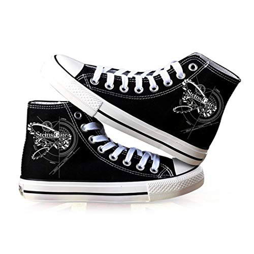 WANHONGYUE Steins Gate Juego Zapatillas Altas Zapatos de Lona con Cordones Zapatillas de Deporte Sneakers Unisex Adulto 37 EU Negro / 1