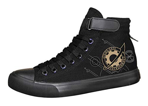 WANHONGYUE Steins Gate Juego Zapatos de Cordones Sneakers Plimsolls Zapatillas Deportivas para Hombre Mujer 35 EU Negro 3