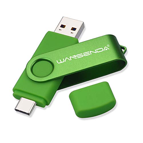 Wansenda - Memoria USB Tipo C USB 3.0 de 512GB USB C Pen Drive Dual OTG Flash Drive para Samsung Galaxy S8 / S8 + / S9 / S9 + / S10, Note 8, LG G6, V30, Google Pixel XL (512G, Verde)