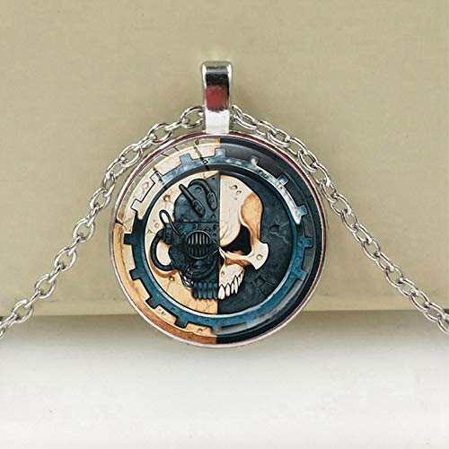 Warhammer 40k Adeptus Mechanicus Collar Cuadro Charm Space Marines Video Game Plata Colgante Joyería