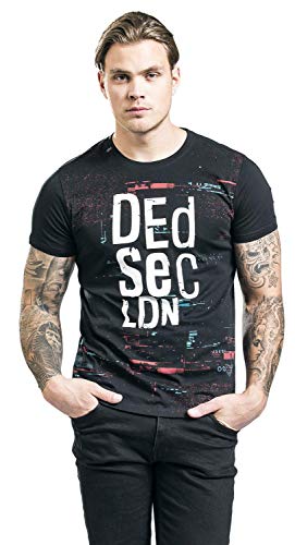 Watch Dogs Legion - Dedsec Hombre Camiseta Negro L, 100% algodón, Regular