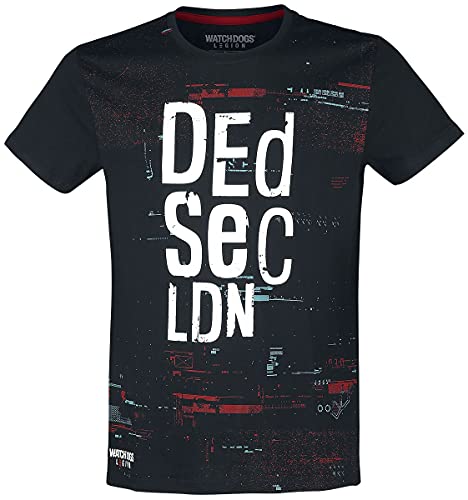 Watch Dogs Legion - Dedsec Hombre Camiseta Negro L, 100% algodón, Regular