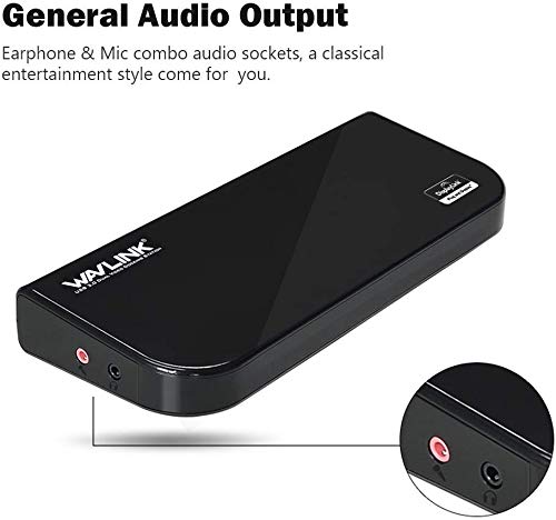 WAVLINK USB 3.0 Universal Docking Station Dual Video Outputs Support HDMI/DVI/VGA con 6 USB Puertos (2 USB 3.0 + 4 USB 2.0) / Gigabit Ethernet Puerto con Audio Output/Input para Laptop/PC y Mac