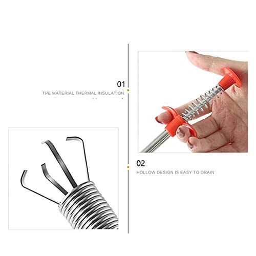 WAYYQX 3 Pc 60 Cm Snake Cleaner Sticks Clog Limpieza Herramientas Tubería Primavera Herramientas Dragado Limpieza Alcantarillado, Removedor Clavos Drenaje