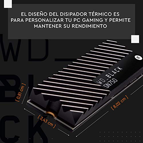 WD_BLACK SN750 1 TB - SSD interno NVMe con disipador térmico para gaming de alto rendimiento