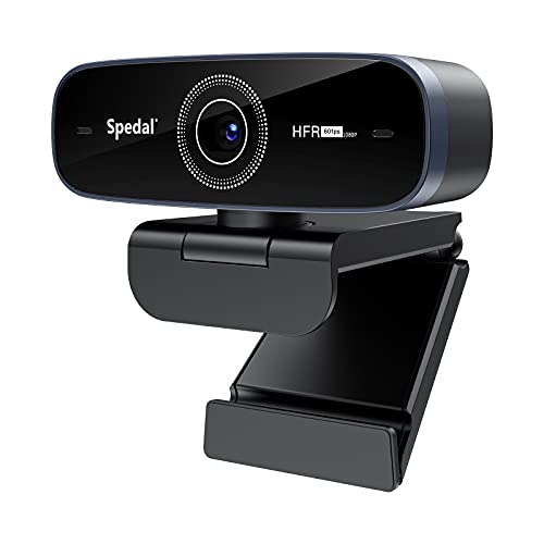 Webcam HD 1080P 60fps, Cámara Web con Micrófono y Enfoque Automático, Cámara de Streaming de Vivo para Videollamadas Youtube Skype Zoom, Compatible con Mac Windows Ordenador y Smart TV