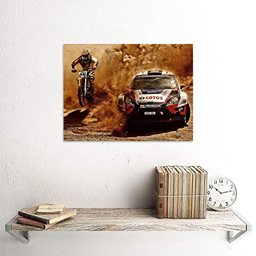Wee Blue Coo Bumblebeaver Photograph Sport Motocross Bike Rally Car Dirt Race Poster Art Print