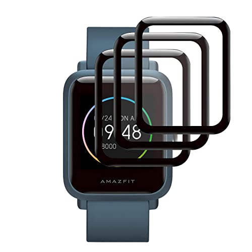 Weideworld [3 Pack] Protector de Pantalla para Amazfit Bip S/Amazfit Bip S Lite, Resistente Arañazos Película Cobertura Completa,Negro