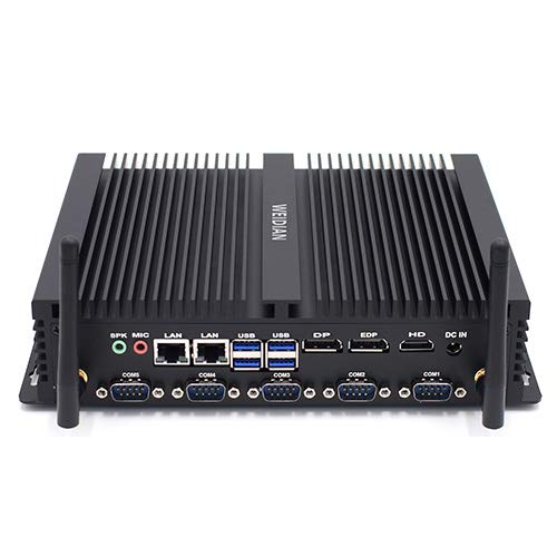WEIDIAN Mini PC Fanless Industrial PC de Escritorio Intel Core i5 8250U Intel HD Graphics 620 LAN WiFi BT 4.0 COM 4K Salida LPT HDMI DP y EDP Gaming PC Windows 10 Pro(8G+128G SSD)