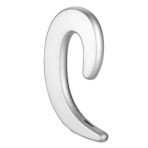 Weikeya Auriculares de Conducción ósea, Recordatorio de Voz en Chino E Inglés Auriculares Manos Libres Antisudor Y Antisalpicaduras para Conducir para Trabajar(Plata)