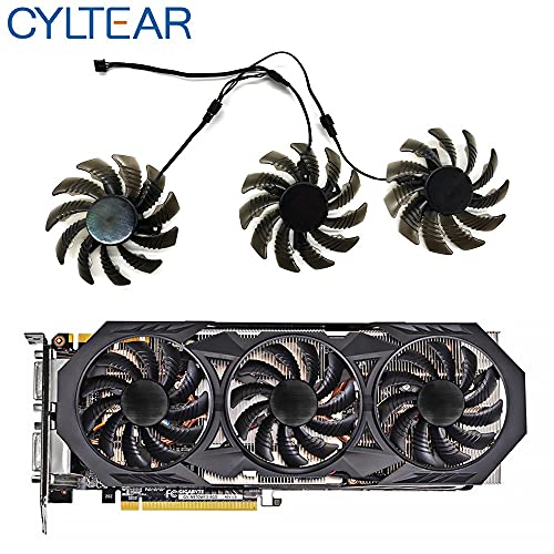WEIWEIWEI 3pcs 3pin 7 5mm T128010SM PLD08010S12H GTX970 VGA GPU Ventilador más Fresco for gigabyte GTX 970 Tarjetas de gráficos WindForce G1 como reemplazo