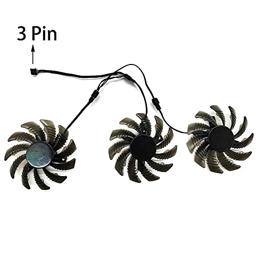 WEIWEIWEI 3pcs 3pin 7 5mm T128010SM PLD08010S12H GTX970 VGA GPU Ventilador más Fresco for gigabyte GTX 970 Tarjetas de gráficos WindForce G1 como reemplazo