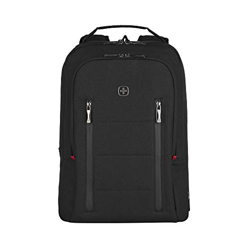 Wenger 606490 City Traveler 16" Travel Laptop Backpack, Padded Laptop Compartment with Expandable Overnight Packing Compartment in Black {24 litres}