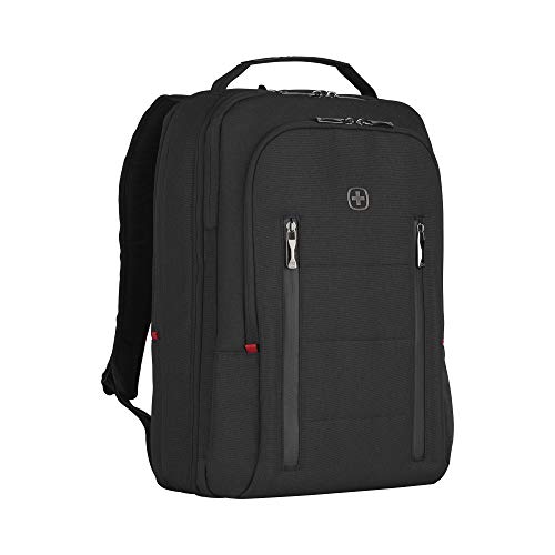 Wenger 606490 City Traveler 16" Travel Laptop Backpack, Padded Laptop Compartment with Expandable Overnight Packing Compartment in Black {24 litres}