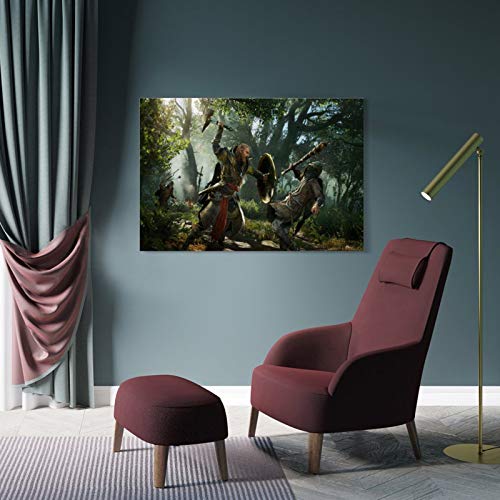 WERTQ Póster de Assassins Creed Valhalla HD, impresión artística de pared, decoración moderna para habitación familiar, 30 x 45 cm
