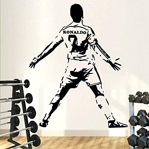 WERWN Pegatina de Pared de fútbol de Ronaldo's 7, calcomanía de Vinilo para Pared de Jugador de fútbol, ​​Papel Tapiz, decoración de Dormitorio de Ventilador de Juego de fútbol, ​​72X57CM