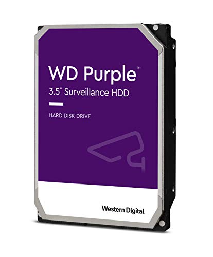 Western Digital WD Purple 2TB para videovigilancia - 3.5 pulgadas SATA 6 Gb/s disco duro con tecnología AllFrame 4K - 180TB/yr, 64MB Cache, 5400rpm - WD20PURZ, Púrpura