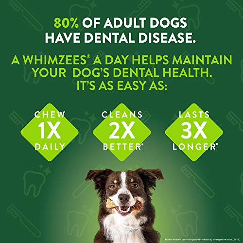 WHIMZEES Dulces dentales para Perros sin Granos Naturales, Stix Medio, Bolsa de 14