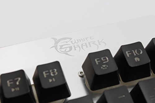 White Shark Gladiator Teclado Gaming de Metal con Cable USB Retroiluminado LED, 104+12 Fn Teclas, Gaming Keyboard, Mac y PC