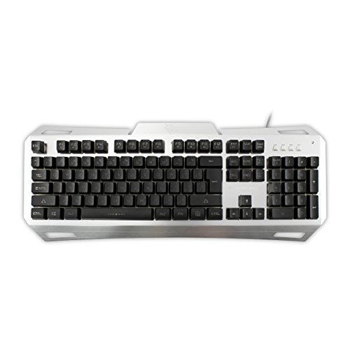 White Shark Gladiator Teclado Gaming de Metal con Cable USB Retroiluminado LED, 104+12 Fn Teclas, Gaming Keyboard, Mac y PC
