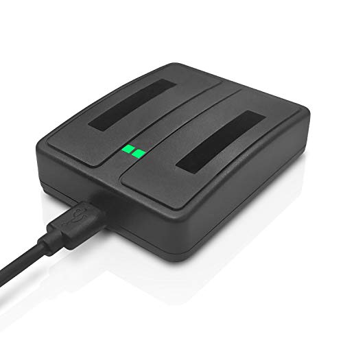 Wicked Chili Cargador Doble Compatible con TechniSat BL-5C batería para DIGITRADIO 2/S/1/S, Viola 3, Transita 200/100, RDR + Cable de Carga de 1m (estación de Carga, batería no incluida) Negro