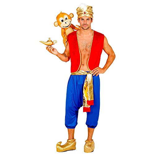 WIDMANN Widmann-10221 Disfraz de Aladdin, chaleco, pantalones, banda, turbante, rey de los ladrones, fiesta temática, carnaval, multicolor, small (10221)