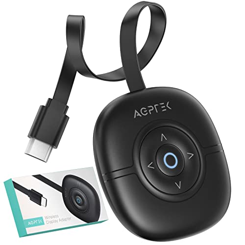 WiFi Display Dongle 4K, AGPTEK Adaptador HDMI inalámbrico WiFi Display Receiver Compatible con Android/ iOS/ PC/ TV/ Monitor/ Proyector, Miracast Airplay DLNA Chrome