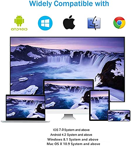 WiFi Display Dongle, Adaptador de Pantalla InaláMbrico HDMI 4K Wireless Display Receiver Soporte Miracast Airplay DLNA para Chromecast/Android/iOS/Smartphone/Monitor/Proyector/PC/TV (4K)