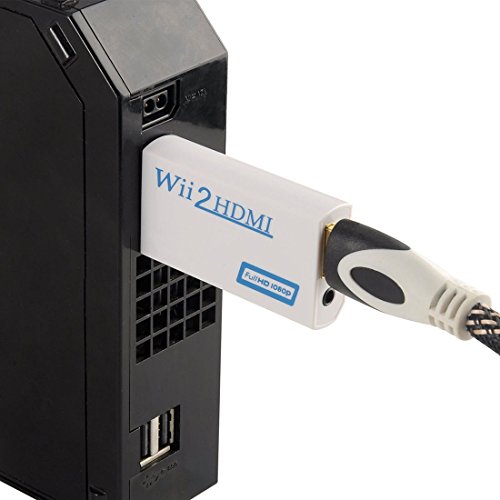 Wii convertidor HDMI/HDMI Converter para Wii – Wii Balance señal a 720p y 1080p – Soporta Todos los Modos de anuncios (Wii NTSC 480i 480p, 576i PAL) – con Audio estéreo 3,5 mm Jack