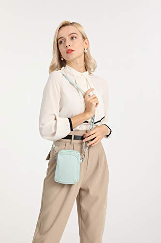 Wind Took Mini Bolso para Movil Bandolera Mujer Bolso Pequeño Bolso Monedero Movil Mujer Celular Cruzado Bolsa De Tarjeta Bancaria Crossbody 11x 5 x 17cm Negro