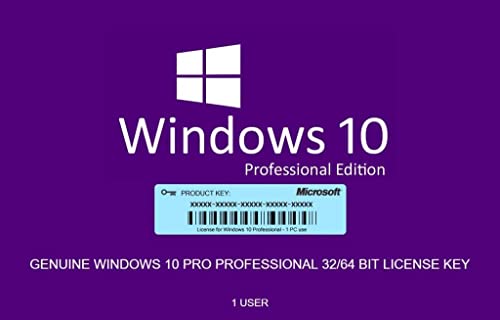 Windows 10 Professional (Pro) 32/64 bits | Llave de licencia original | Multilingüe | 100% de activación | 1 PC | También puedes actualizar Windows 10 Home a Pro | Envío clave rápido