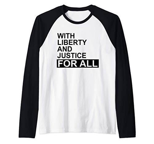 With Liberty and Justice for All Shirt,Indivisible Equality Camiseta Manga Raglan