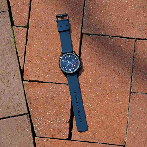 WOCCI 20mm Silicona Correa Reloj con Hebilla Negra, Liberación Rápida para Hombre Mujer (Azul Oscuro)