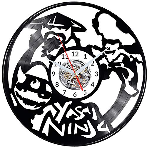 WoD Yasai - Reloj de Pared de Vinilo, diseño Retro de Videojuego Ninja, Reloj Grande, Reloj, decoración, Buen Regalo