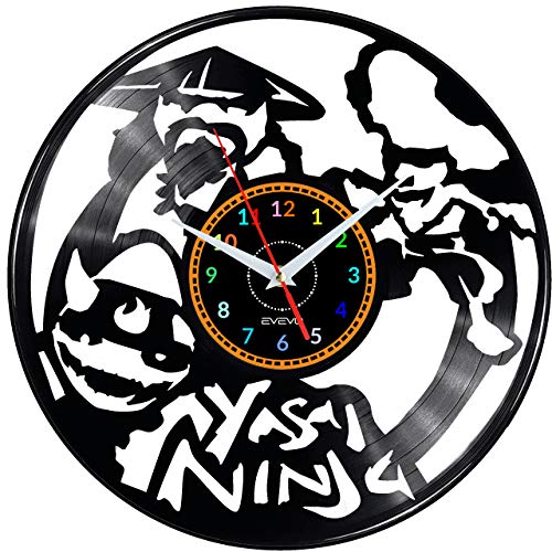 WoD Yasai - Reloj de Pared de Vinilo, diseño Retro de Videojuego Ninja, Reloj Grande, Reloj, decoración, Buen Regalo