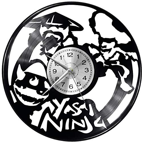 WoD Yasai - Reloj de Pared de Vinilo, diseño Retro de Videojuego Ninja, Reloj Grande, Reloj, decoración, Buen Regalo