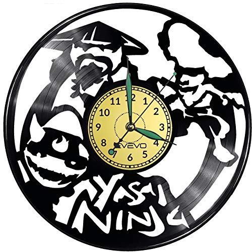 WoD Yasai - Reloj de Pared de Vinilo, diseño Retro de Videojuego Ninja, Reloj Grande, Reloj, decoración, Buen Regalo