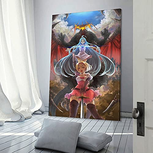 WOHEN Póster de granblue Fantasy versus djeeta en lienzo y arte de la pared con impresión moderna para dormitorio familiar de 50 x 75 cm