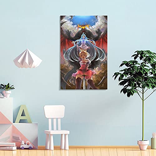 WOHEN Póster de granblue Fantasy versus djeeta en lienzo y arte de la pared con impresión moderna para dormitorio familiar de 50 x 75 cm