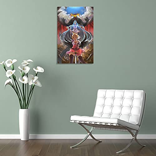 WOHEN Póster de granblue Fantasy versus djeeta en lienzo y arte de la pared con impresión moderna para dormitorio familiar de 50 x 75 cm