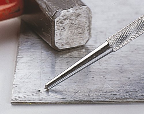 Wolfcraft 7980010 7980010-1 punzón Cromado, para marcar el Punto de Taladro, Plata, 8 x 125 mm
