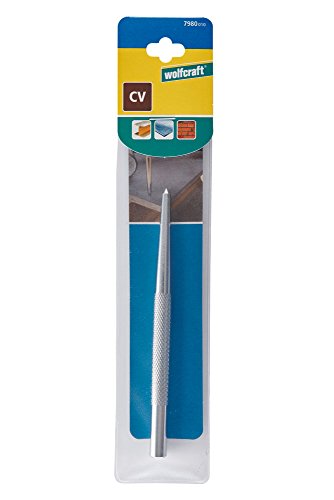 Wolfcraft 7980010 7980010-1 punzón Cromado, para marcar el Punto de Taladro, Plata, 8 x 125 mm