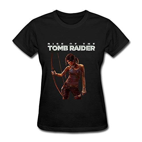 Women's Rise of The Tomb Raider Lara Croft T Shirt Graphic Black