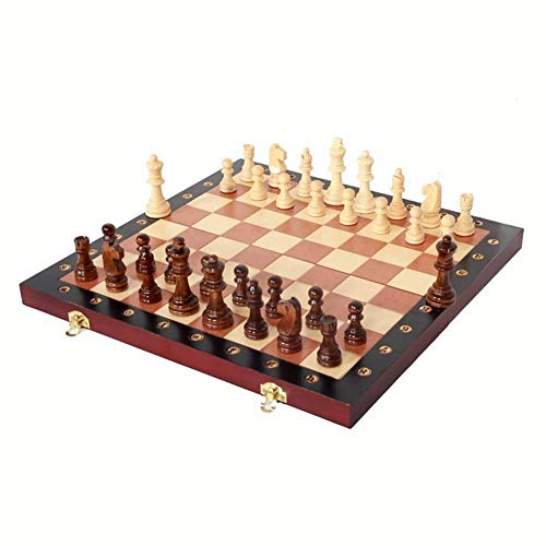 Wooden International Chess Set Folding Chess Board New Zealand Pine Travel Game Board Chess Entertainment Children Gifts(Puzzle Entertainment Party)