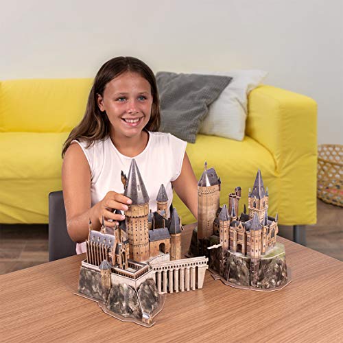 World Brands- Harry Potter-Castillo de Hogwarts Puzzles 3D, Kit de Construcción, Multicolor (Cubic Fun DS1013H)